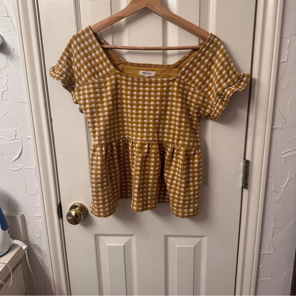 Yellow Gingham Women's Top